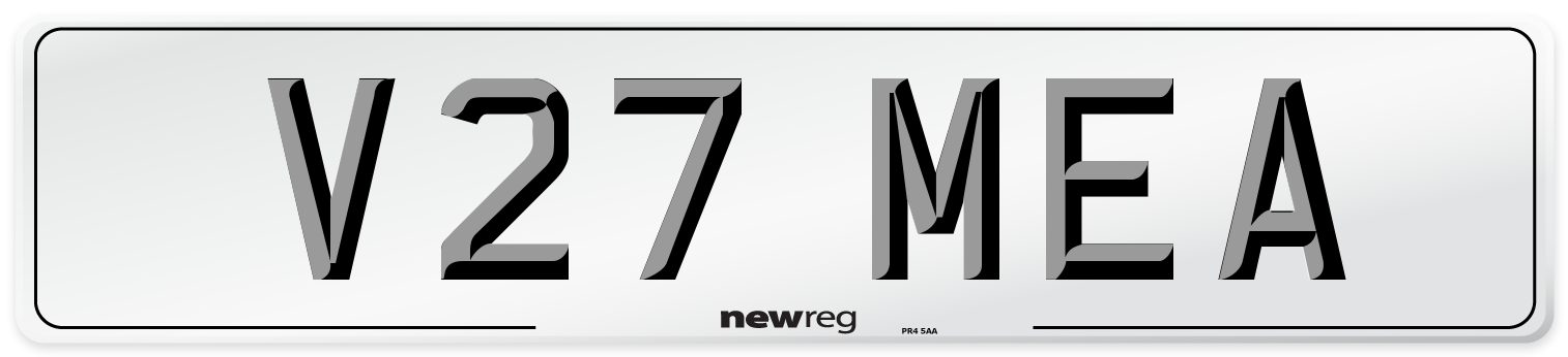 V27 MEA Number Plate from New Reg